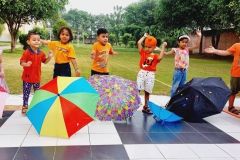 Rain Dance Orange Color Day Celebration